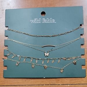 Shiny Gold Butterfly Choker Necklace Set 5pc